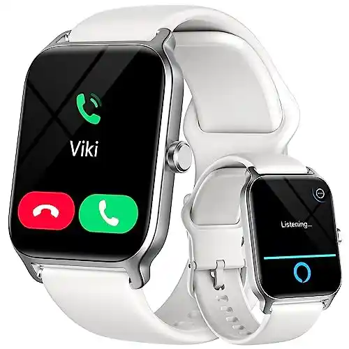 Reloj Inteligente Mujer Hombre con Voz de Alexa y Llamadas, 1.8" Smartwatch con Oxímetro/Pulsómetro/Monitor Sueño/Podómetro, 100 Modos Deportivos, Impermeable IP68 Regalo Mujer Hombre para Android iOS