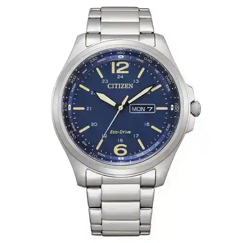 Reloj solar Citizen AW0110-82L con correa de acero inoxidable.