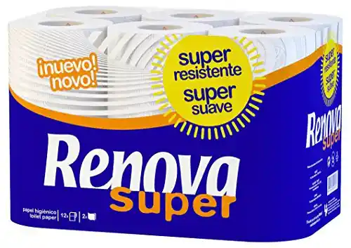 Renova Papel Higiénico, Super Blanco - 12 Rollos