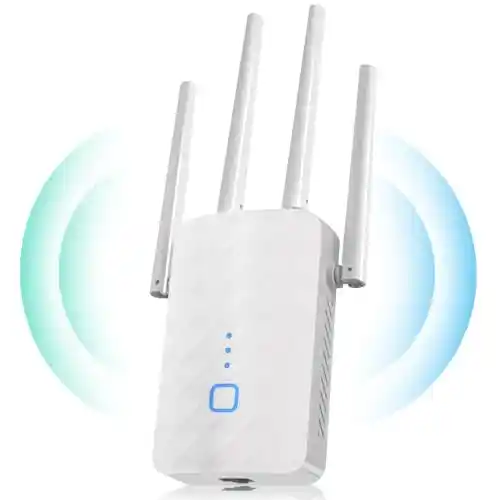 Repetidor WiFi 1200M con 4 antenas, compatible con 99% de routers.