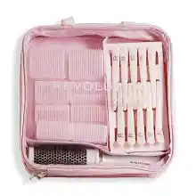 Revolution Beauty London Set de Regalo de 10 Rodillos Mega para el Cabello, Rodillos de Velcro Sin Calor, Cepillo de Estilizado, Clips para el Cabello y Bolsa Incluidos