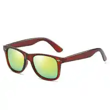 Rocf Rossini Gafas de Sol para Hombres Polarizadas Vintage Gafas Mujer Conducción Retro CAT.3 Protección UV400 (Marrón/Amarillo)