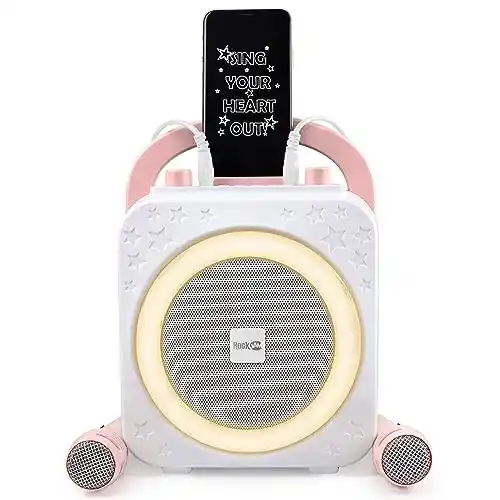 RockJam Ring Bluetooth Karaoke Machine with Two Mics - Recargable|Cambiador de voz
