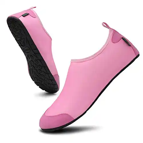 SAGUARO Zapatos de Agua Mujer Unisex Escarpines Cómodo Antideslizante Hombre Zapatillas para Playa Natación Deportes Rosa 42/43 EU