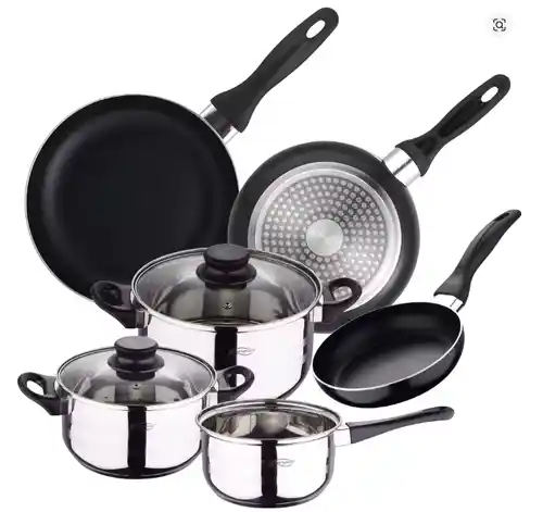 San Ignacio: Set de Sartenes Antiadherentes + Batería de Cocina 5 Piezas