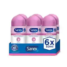 Sanex Dermo Invisible Desodorante Roll-On, Pack 6 Uds x 50 ml