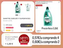 Sanytol suelos por 0,57€ en Carrefour con Gelt