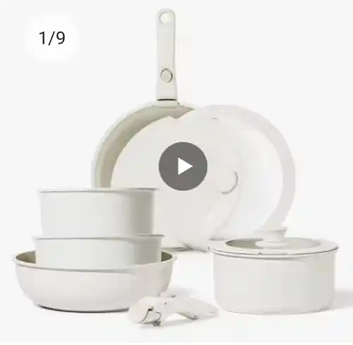 Sartenes Carote Cocina Juego de 9 piezas Antiadherentes con Mango Extraíble
