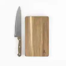 SCALPERS HOME | Set de Cuchillo y Tabla de Cocina | Fabricado con Acero 100% | Cuchillo con Mango de Madera | Tabla de Madera con Detalle de la Calavera | Utensilios de Cocina