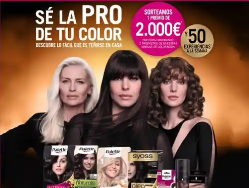 Schwarzkopf sortea un premio de 2000 € y 50 experencias(sorteo por compra)