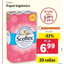Papel WC Scottex 30 unidades en Lidl
