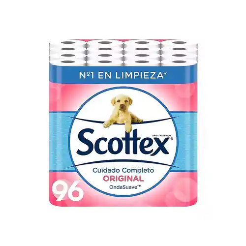 Scottex Orginal Papel Higiénico 96 rollos,12rollos*8paquete,rollos dos capas que proporcionan el equlibro adecuado en suavidad