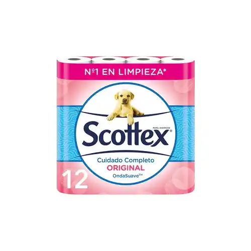Scottex Original Papel higiénico, 12 rollos, dos capas por 0,99€