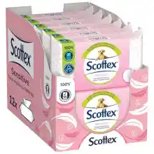 Scottex Sensitive Papel higiénico húmedo 38 servicios (38 servicios x 12 packs, Total 456 servicios)
