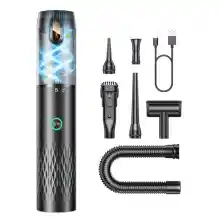 SEALIGHT Aspirador de Mano, 18000pa Aspirador Coche Potente, 2 Niveles de Succión, 40 Minutos de Autonomía, 9 En 1 Aspirador Y Soplador (Negro)