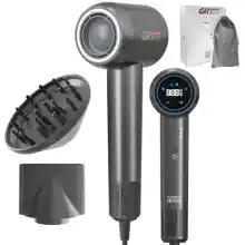 Secador Pelo Ionico Profesional 2200W, 200 Millones de Iones Negativos 390g Compacto y Ligero Control de Sensores Inteligentes Secado Rápido Brillante y Suave Para hogar viajes gimnasio (GRIS)