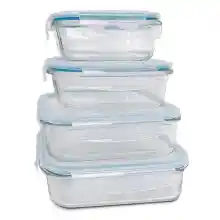 Set de 4 fiambreras de cristal