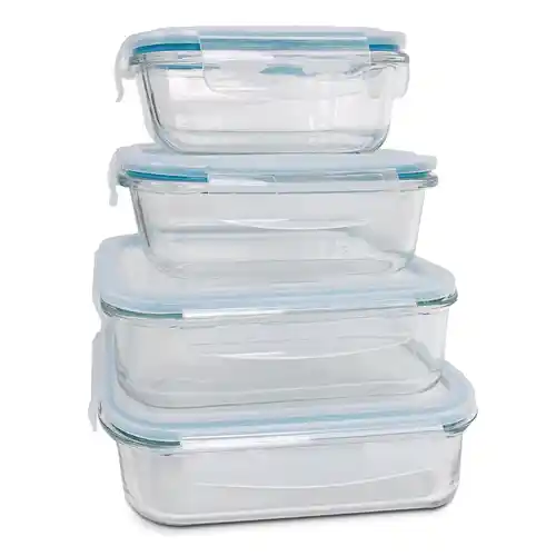 Set de 4 fiambreras de cristal