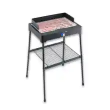 Barbacoa de pie con parrilla de acero inoxidable y estante de rejilla, parrilla eléctrica con arranque rápido, mini barbacoa sin riesgo de quemaduras