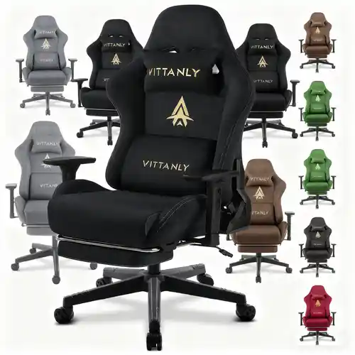 Silla gaming Vittanly con reposapiés.