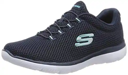 Skechers Summits, Zapatillas de Deporte Mujer, BLU Navy Mesh White Trim, 37.5 EU