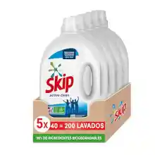 Skip Detergente Líquido Active Clean para Lavadora con Ingredientes de Origen Vegetal 200Lavados (5x 40 Lavados)
