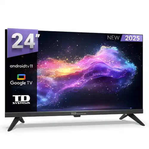 Smart TV 24 pulgadas HD Hey Google Official Assistant con control por voz. Televisor Android 11 - TD Systems K24DLK20GLE
