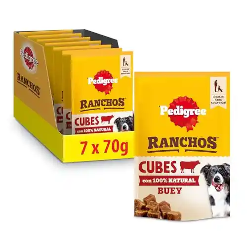 Snack para perro Ranchos Cubes de buey 7x70g