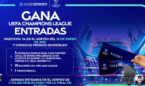 Sodastream sortea entradas para la final de la CHAMPIONS (sorteo por compra)