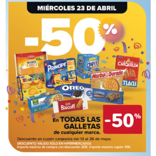 Solo 23/4 en Carrefour 3x1 en galletas