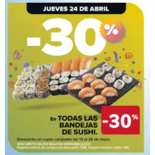 Solo 24/4 -30% de descuento en sushi (Carrefour)