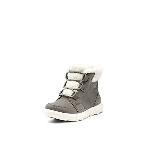 Sorel Explorer Carnival WP, Botas de Invierno Impermeables, Mujer, Quarry/Dove Explorer 2 Carnival Cozy, 37 EU