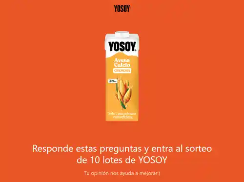 Sorteo 19 lotes de Leche Vegetal Yosoy
