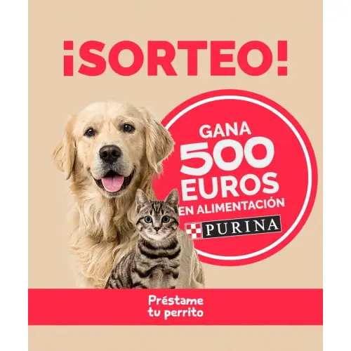 Sorteo Gana 500€ en alimentación Purina gato o perro