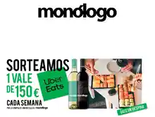 Compra Vino Monólogo y entra en el sorteo de tarjetas Uber Eats de  150€