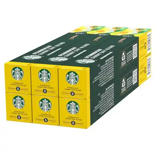 STARBUCKS Sunny Day Blend de Nespresso, Cápsulas de Café de Tueste Suave 6 x 10 (60 Cápsulas)