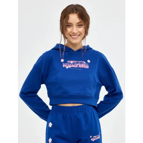 Sudadera crop con bolsillo canguro • Sudaderas Mujer • INSI