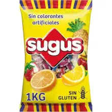 Sugus Caramelo Masticable a Base de Zumo de Frutas, Caramelos Blandos (1kg)