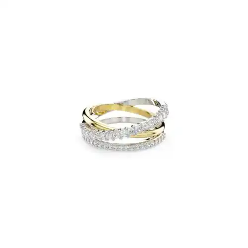 Swarovski Anillo Hyperbola, Tallas mixtas, Blanco, Combinación de acabados metálicos, 52