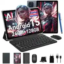 Tablet 11 Pulgadas con teclado, Android 15, 24GB RAM+128GB ROM
