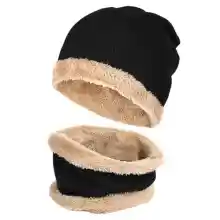 Gorro y Bufanda de Invierno Caliente para Hombres y Mujeres, Forro Polar Conjuntos de Sombrero Suave