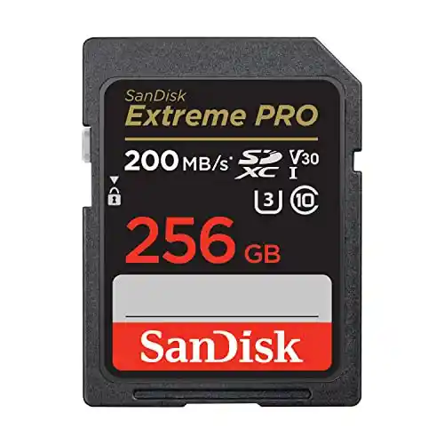 Tarjeta de memoria SDXC SanDisk 256GB Extreme PRO.