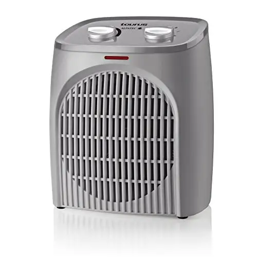 Taurus Tropicano Bagno Termoventilador, calefactor compacto, seguridad IP21 especial baños, termostato regulable, 2 velocidades de calor (1000W - 2000W) + ventilador, luz led, silencioso