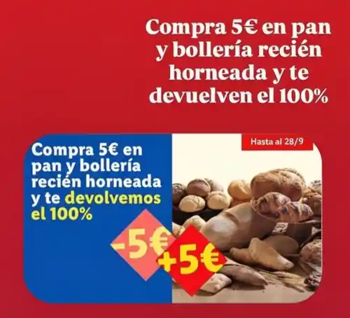 Lidl Te devuelve el 100% de tu compra en Panadería