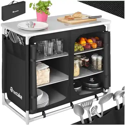 TecTake® Cocina de Camping Plegable, Ligera, con Bolsa de Transporte