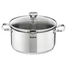Tefal Duetto - Cacerola de 20 cm | Apto inducción, Thermo-Fusion, apto lavavajillas y horno, marcas de medición, acero inoxidable
