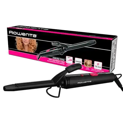 Tenacilla Rowenta CF2133F0 para rizos en el cabello.