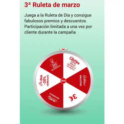 Tercera ruleta de marzo en Día! (Consigue productos gratis)