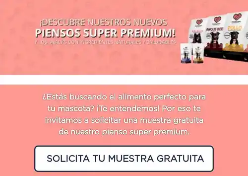 Muestras GRATIS a casa de pienso para perros. Cuidamos tu perro