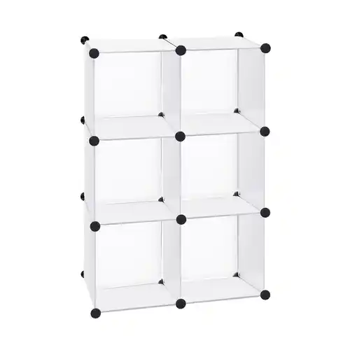 T-LoVendo Armario modular cubos. Estantería Zapatero plástico blanco. Fácil montaje. Librería moderna. Ahorra espacio. Salon, baño, cocina.